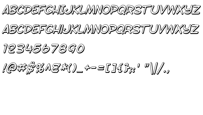 Náhled písma SF Toontime Shaded Italic