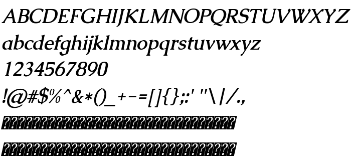 Náhled písma Caudex Bold Italic