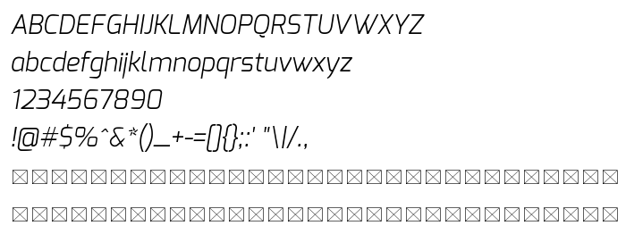 Náhled písma Exo Light Italic