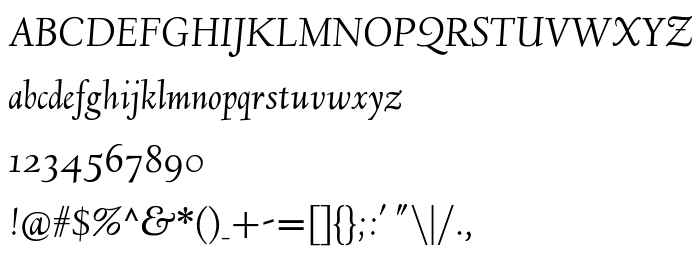 Náhled písma Linden Hill Italic