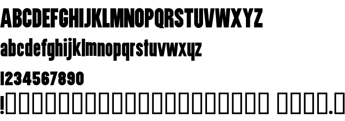 Náhled písma Utility BoldCondensed