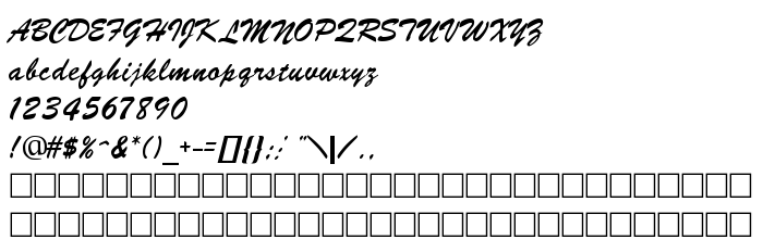 Náhled písma Signature Regular