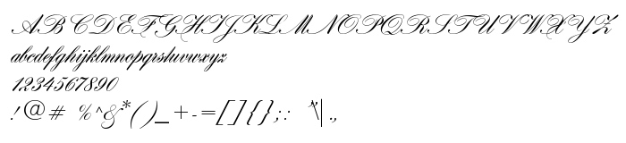 Náhled písma Hogarth script