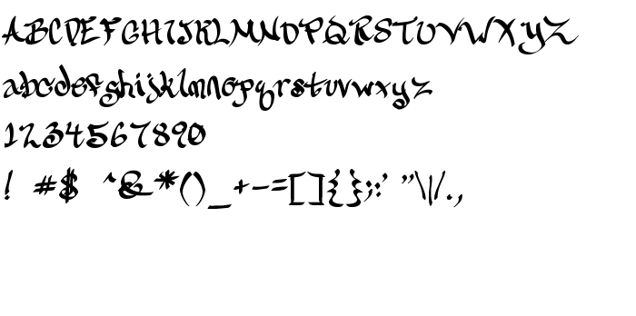 Náhled písma CalliGravity