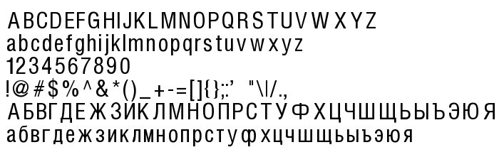 Náhled písma HelvCondenced