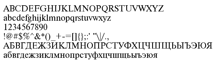 Náhled písma TimesET