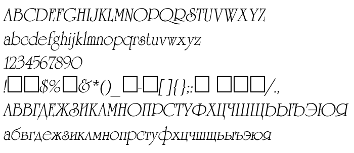Náhled písma University Oblique