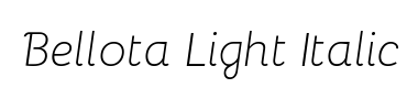 Písmo Bellota Light Italic